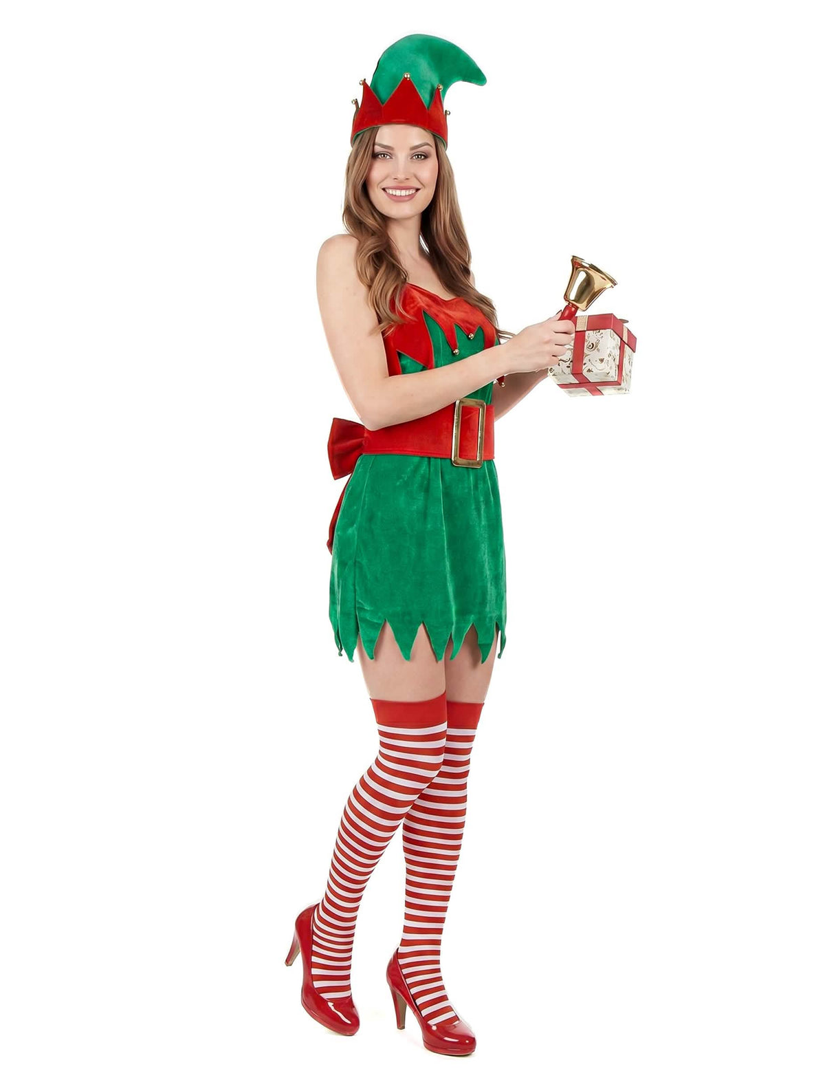 Disfraz de duende de Navidad para mujer