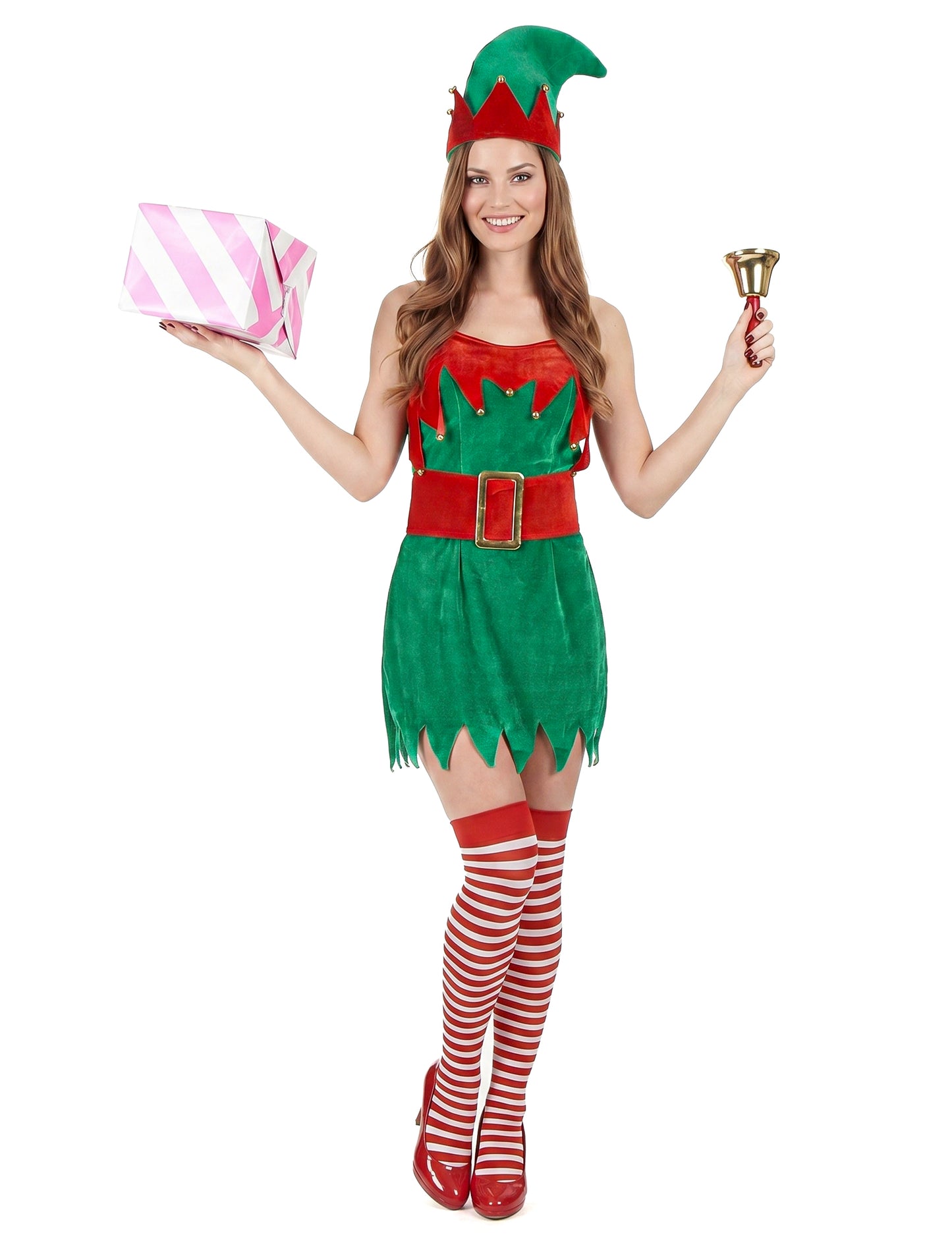 Disfraz de duende de Navidad para mujer