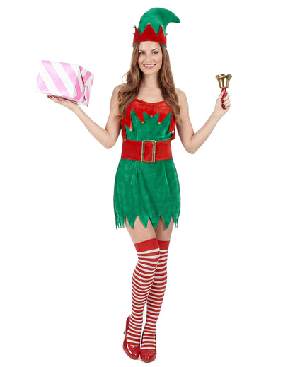 Disfraz de duende de Navidad para mujer