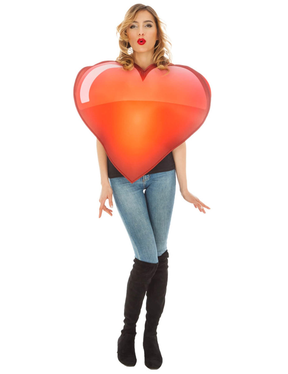 Déguisement Emoji coeur pour adulte rouge