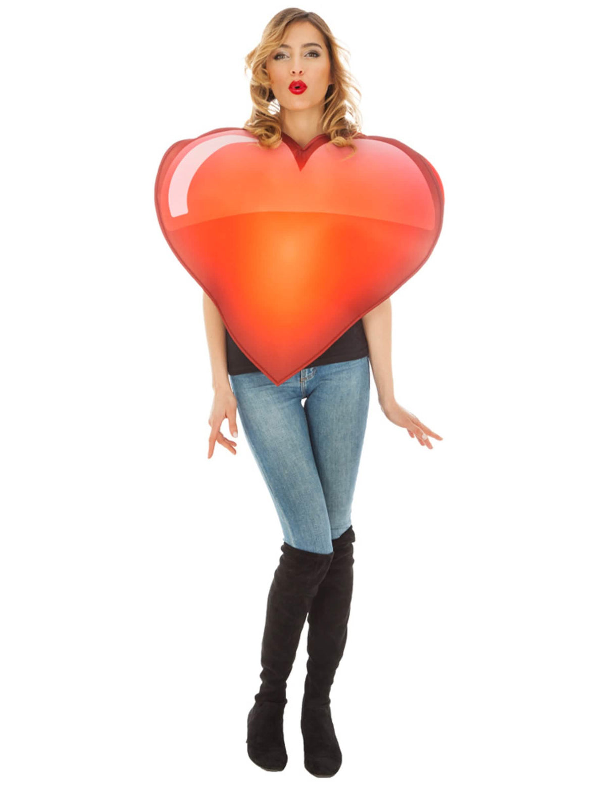 Déguisement Emoji coeur pour adulte rouge