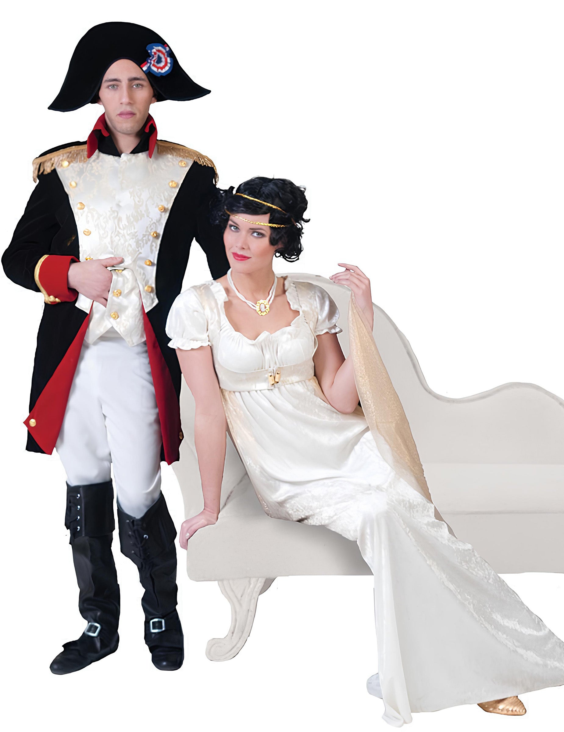Mise en situation avec l'impératrice du déguisement d'empereur luxe pour homme