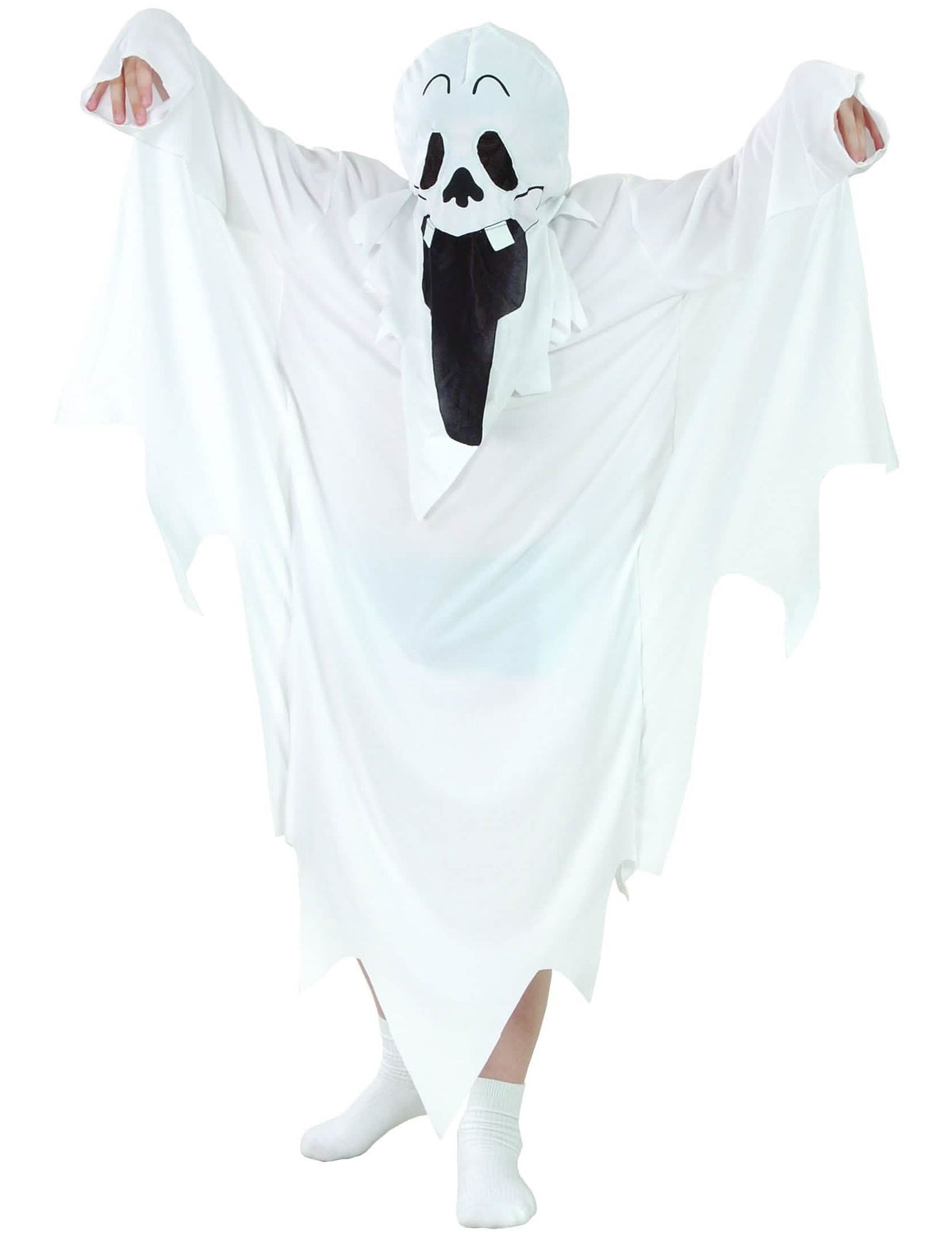 Gros plan sur le masque du déguisement de fantôme Halloween