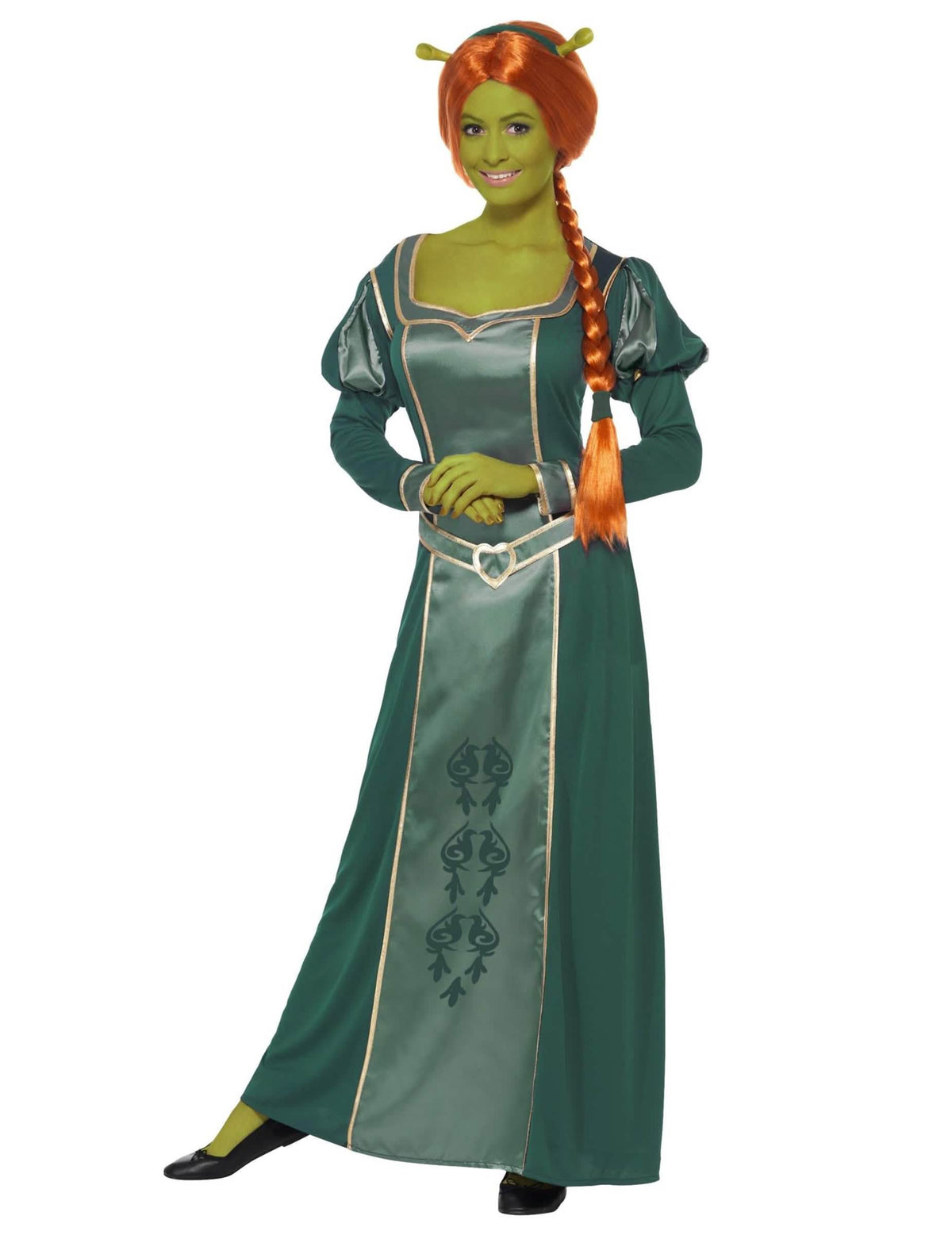 Vista frontal del disfraz Fiona Shrek™ para mujer