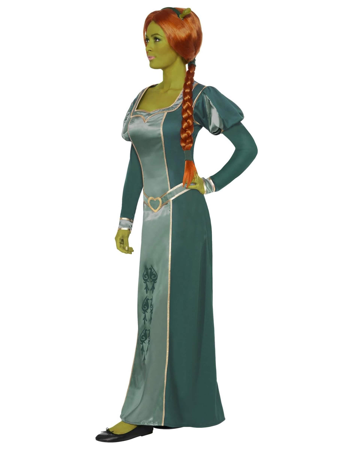 Vista de perfil del disfraz Fiona Shrek™ para mujer