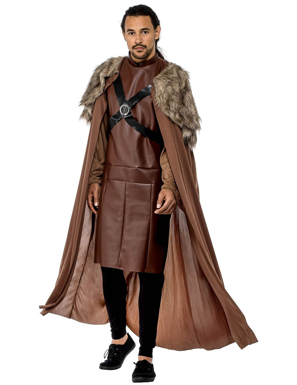 Vista frontal del disfraz de guardián medieval para hombre