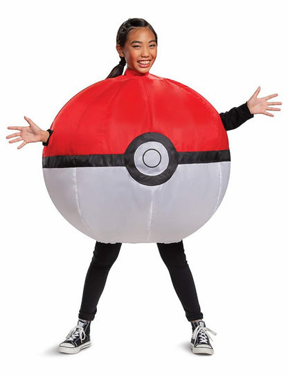 Vue d'ensemble du déguisement gonflable Pokéball Pokémon pour enfant