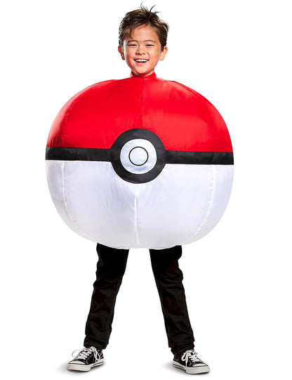 Vue de face du déguisement gonflable Pokéball Pokémon pour enfant