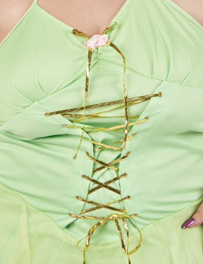 Disfraz sexy de hada verde talla grande para mujer