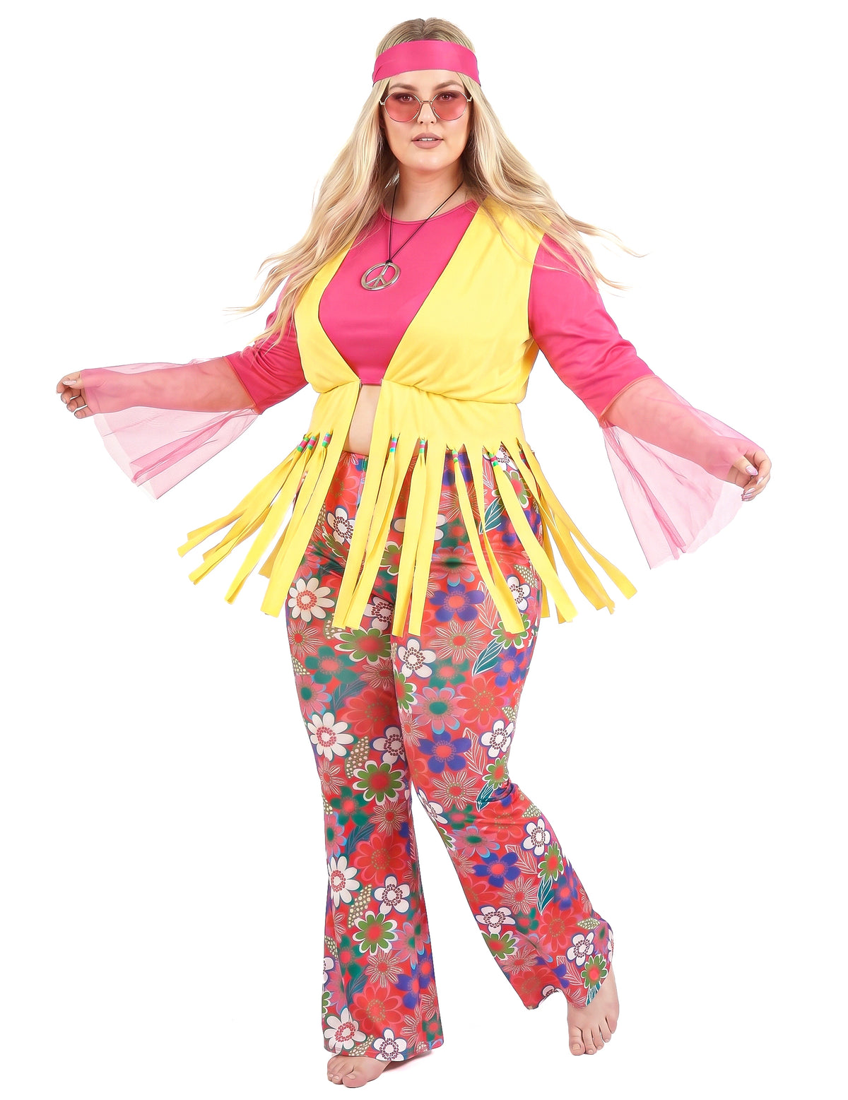 Disfraz de hippie para mujer talla grande