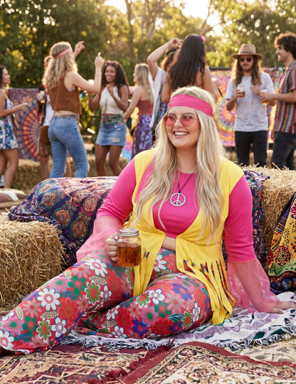 Disfraz de hippie para mujer talla grande