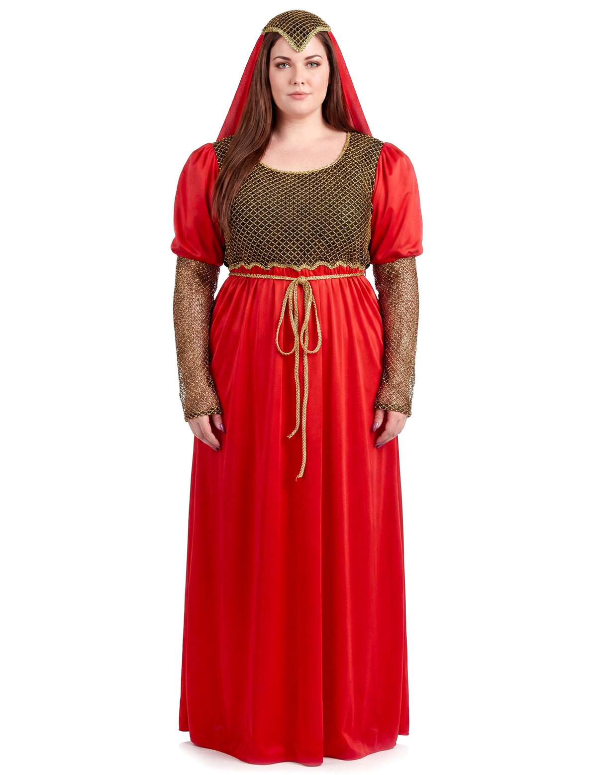 Disfraz medieval de mujer rojo talla grande