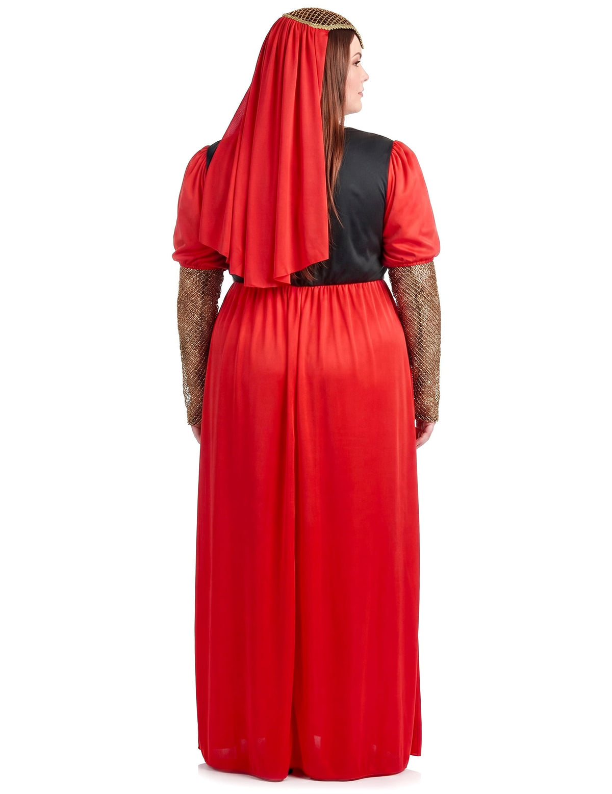 Disfraz medieval de mujer rojo talla grande