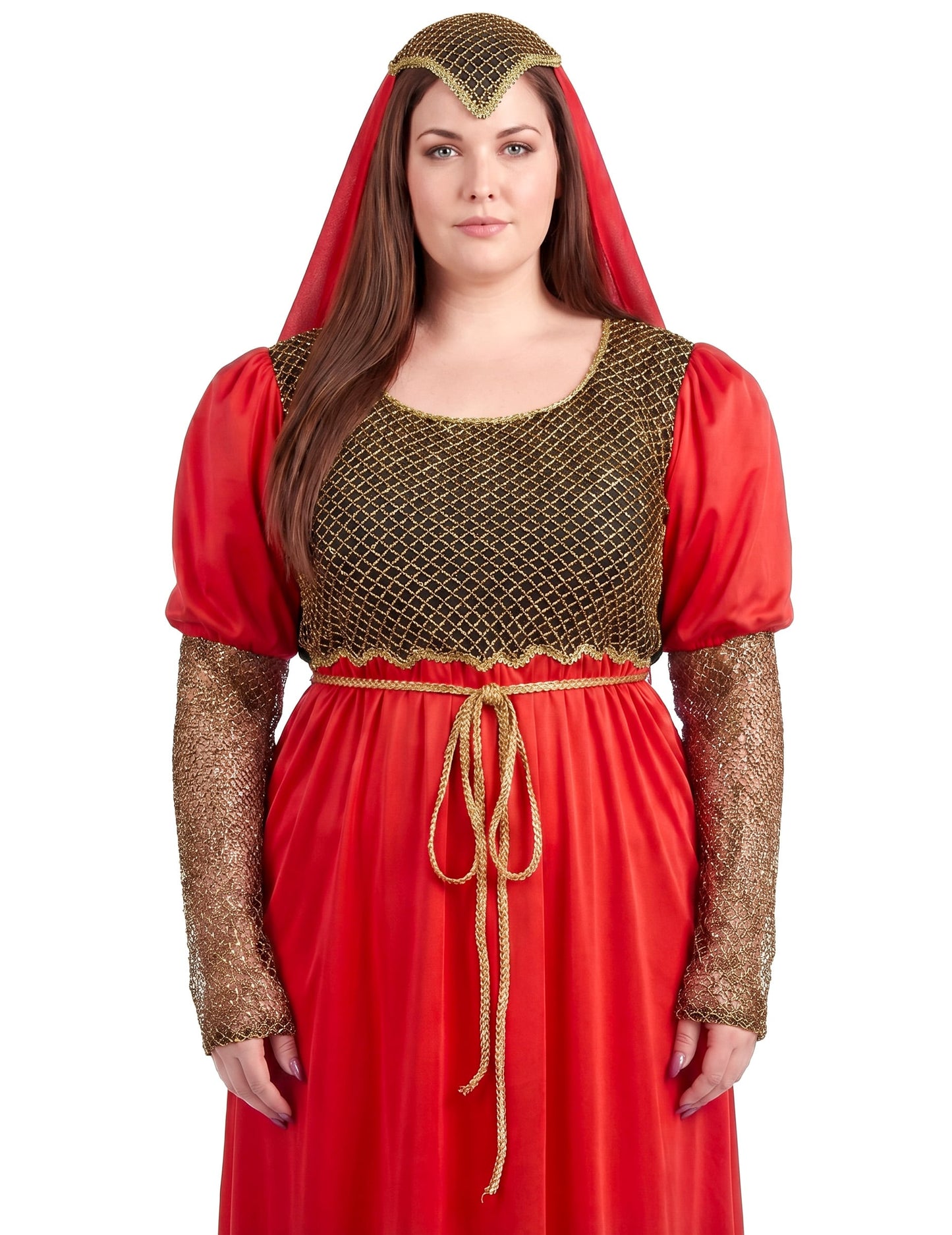 Disfraz medieval de mujer rojo talla grande
