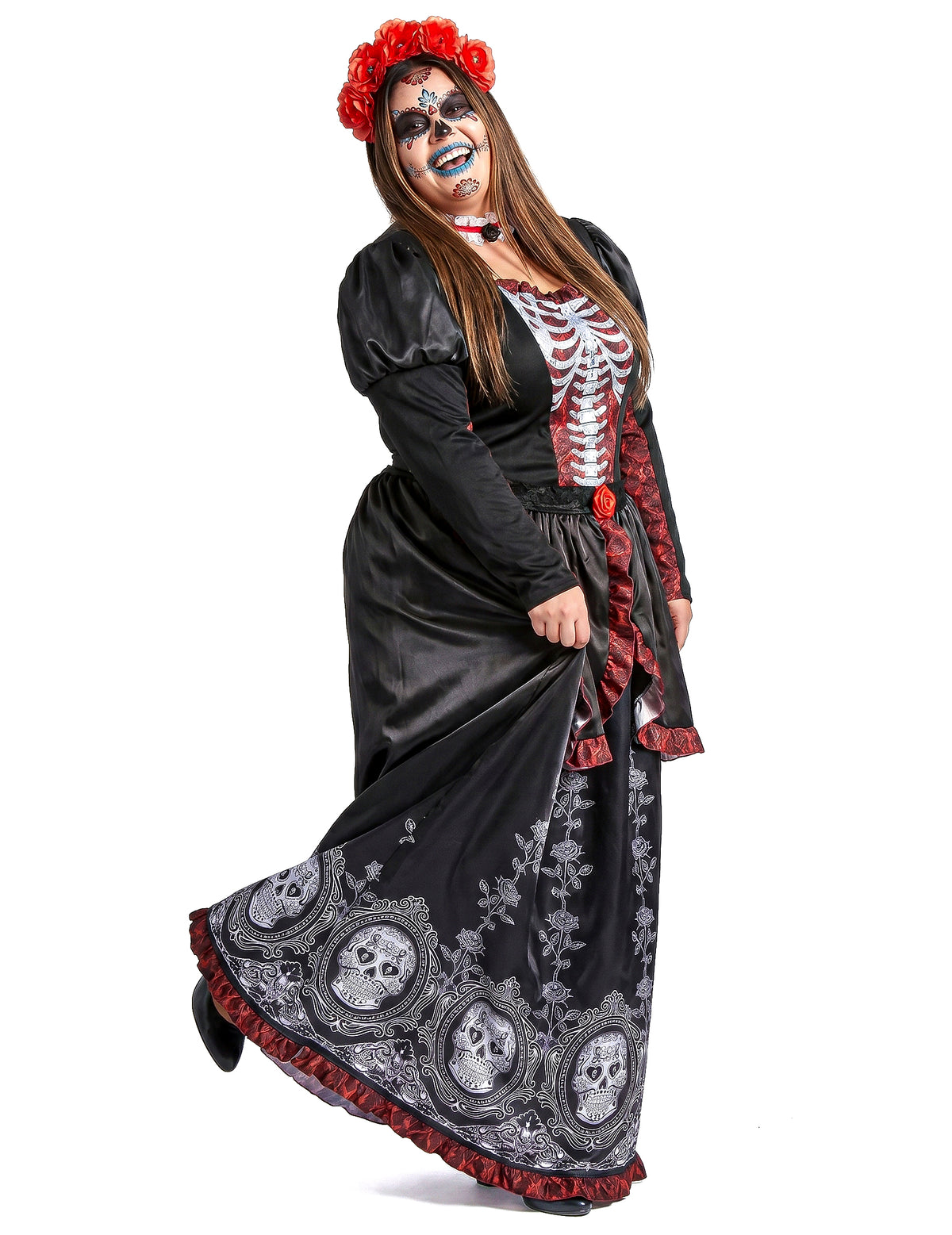 Disfraz de día de los muertos para mujer talla grande