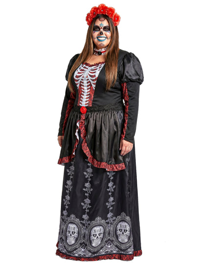 Disfraz de día de los muertos para mujer talla grande