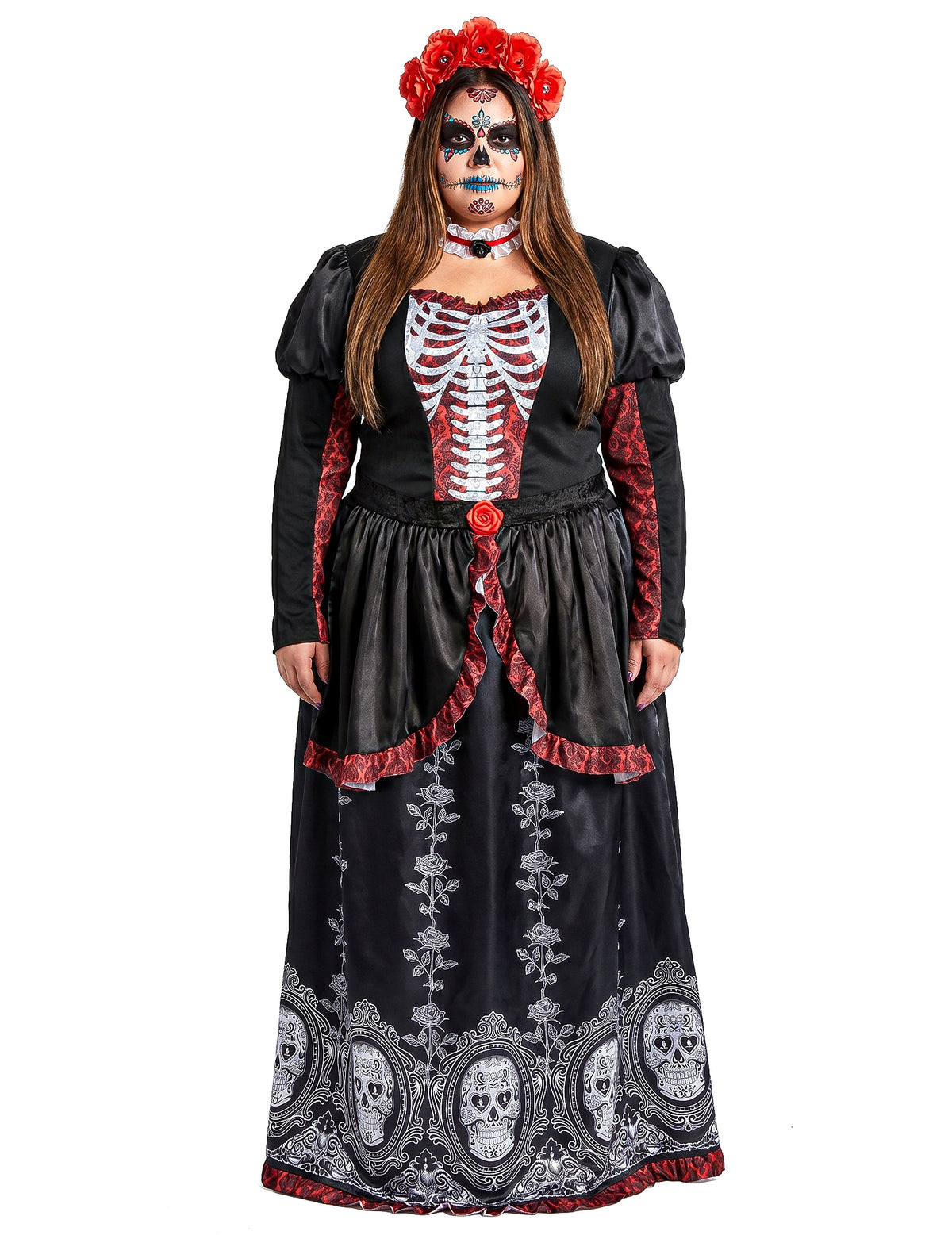 Disfraz de día de los muertos para mujer talla grande