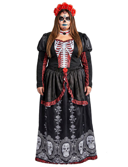 Disfraz de día de los muertos para mujer talla grande