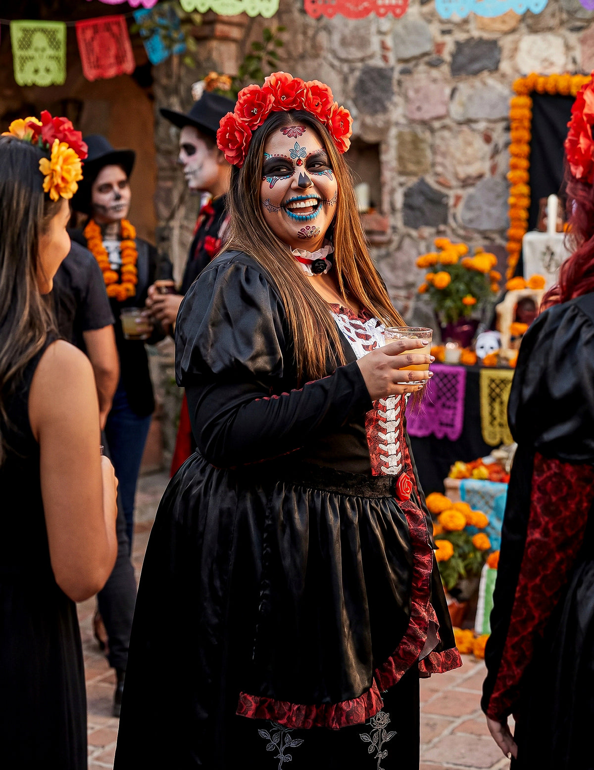 Disfraz de día de los muertos para mujer talla grande
