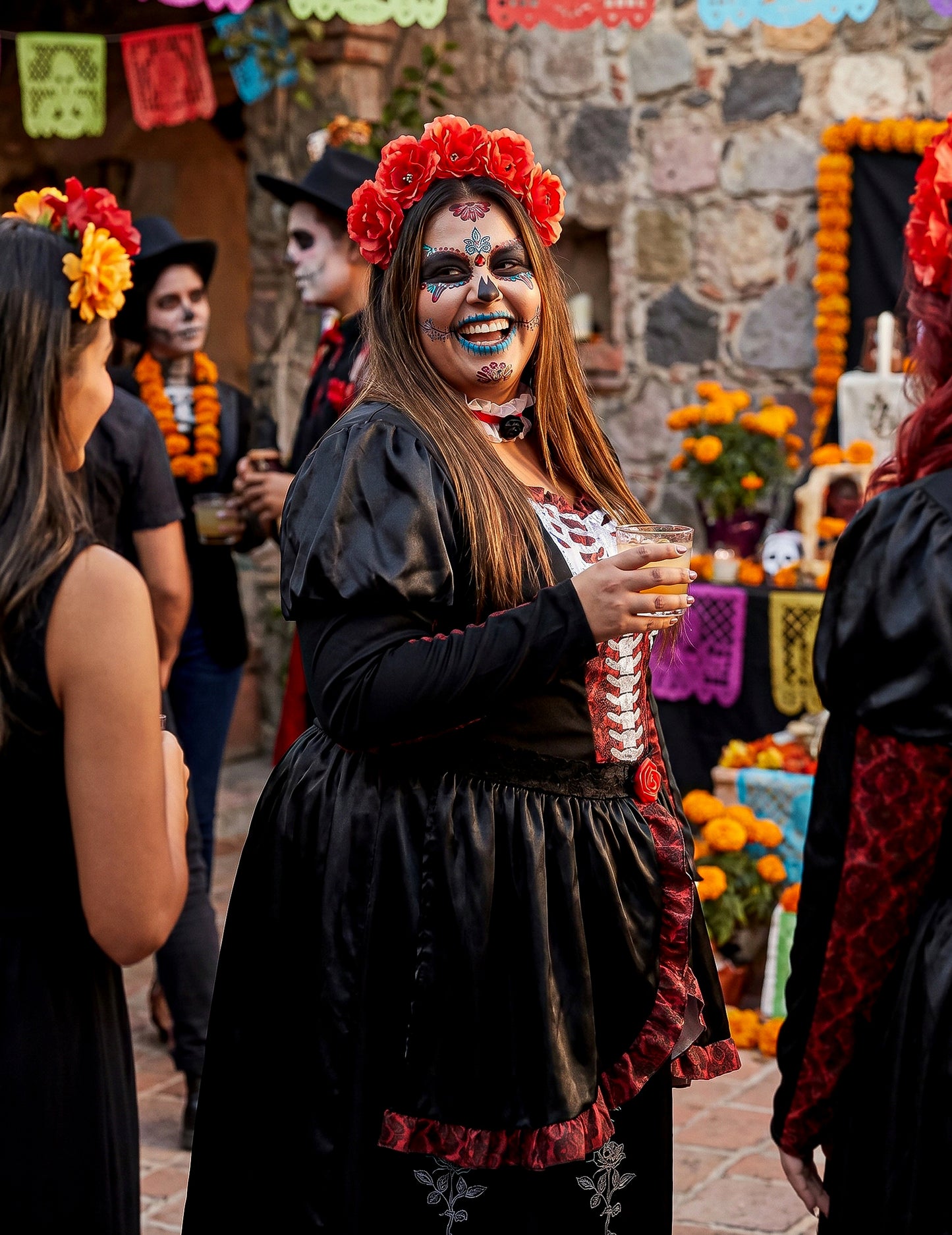 Disfraz de día de los muertos para mujer talla grande