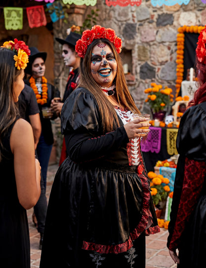 Disfraz de día de los muertos para mujer talla grande