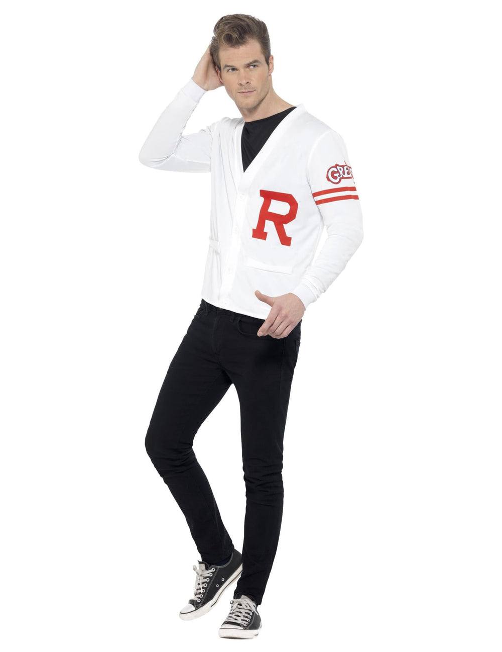 Vue de face du déguisement Grease Rydell Prep pour homme