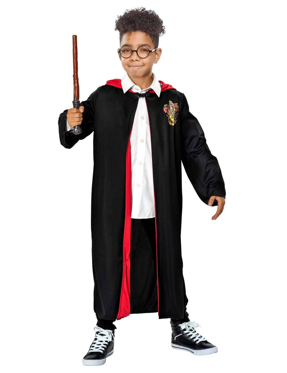 Disfraz Harry Potter™ para niño negro y rojo con varita y gafas