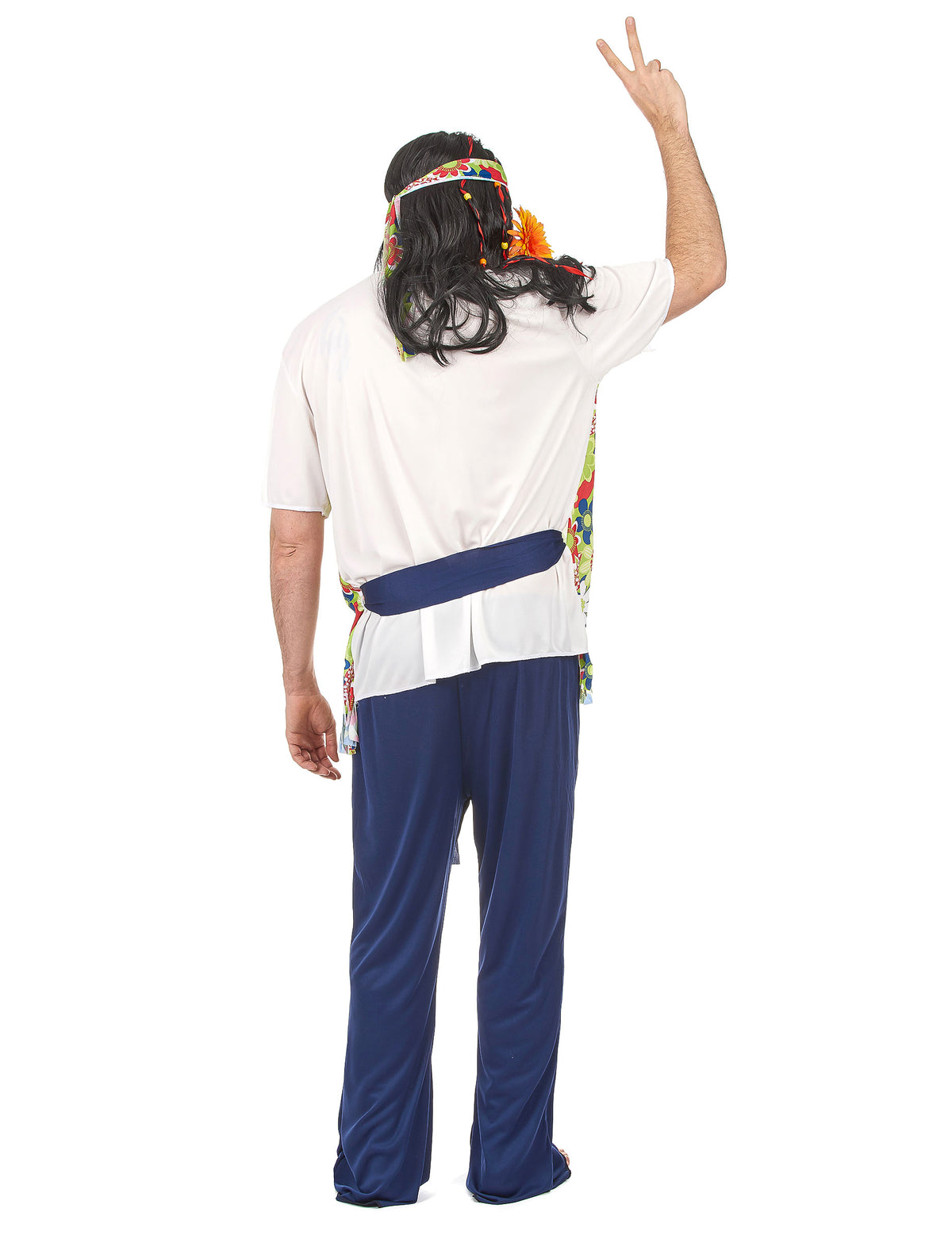 Disfraz de hippie para hombre tonos florales