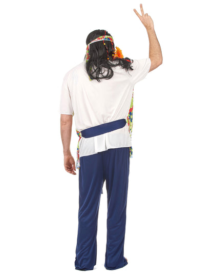 Disfraz de hippie para hombre tonos florales