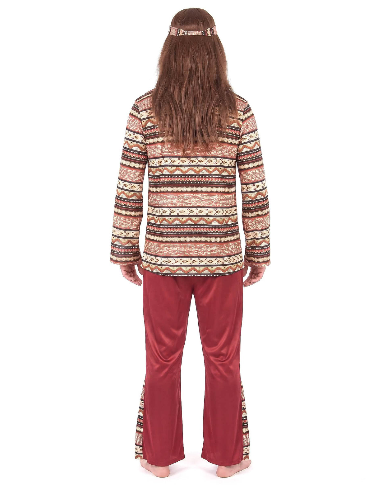 Disfraz hippie burdeos para hombre