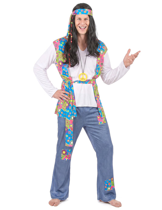 Disfraz hippie para hombre años 60