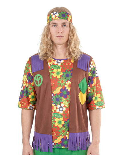 Disfraz hippie flower power hombre