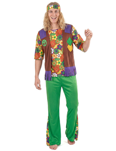 Disfraz hippie flower power hombre