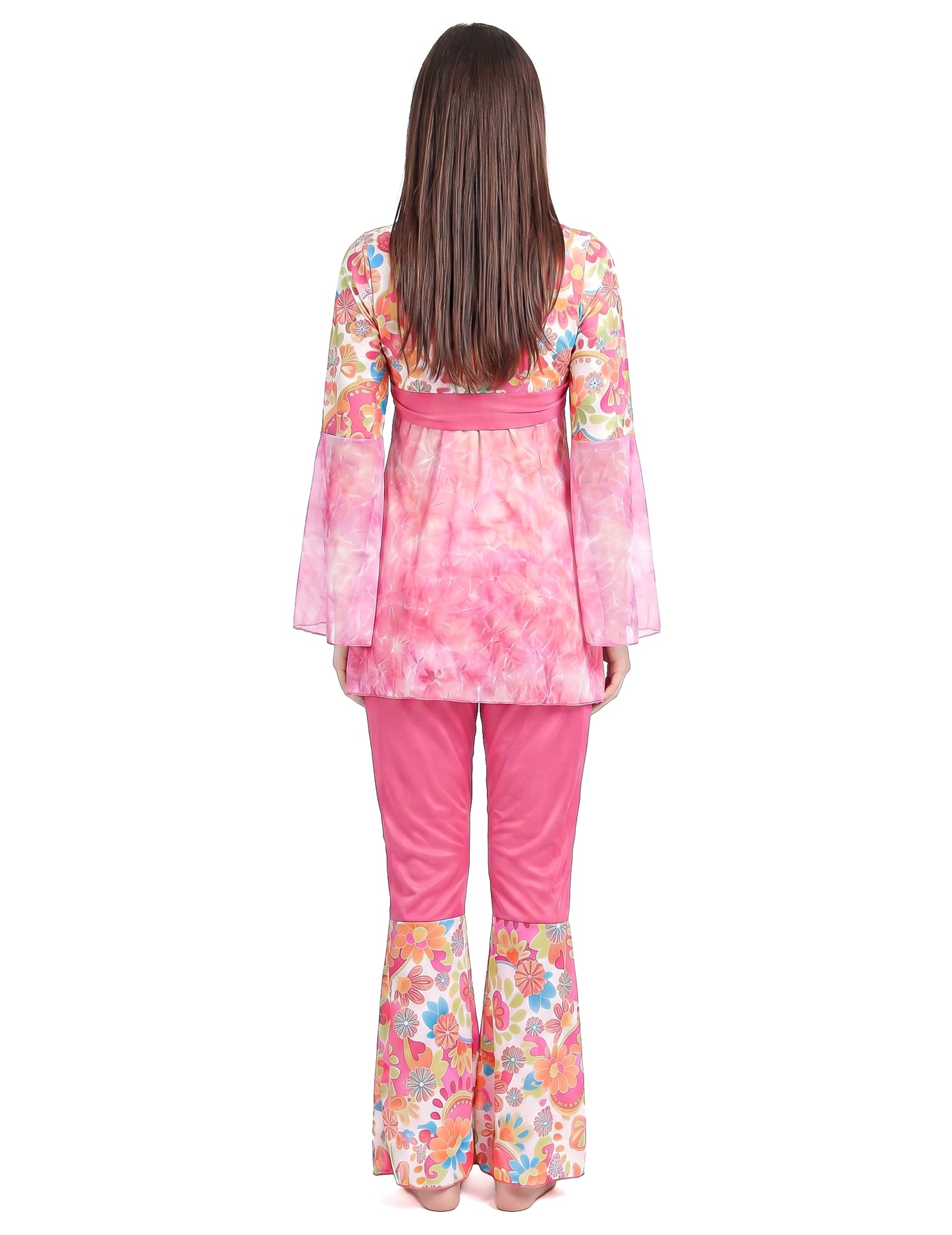 Disfraz de hippie para mujer manga transparente