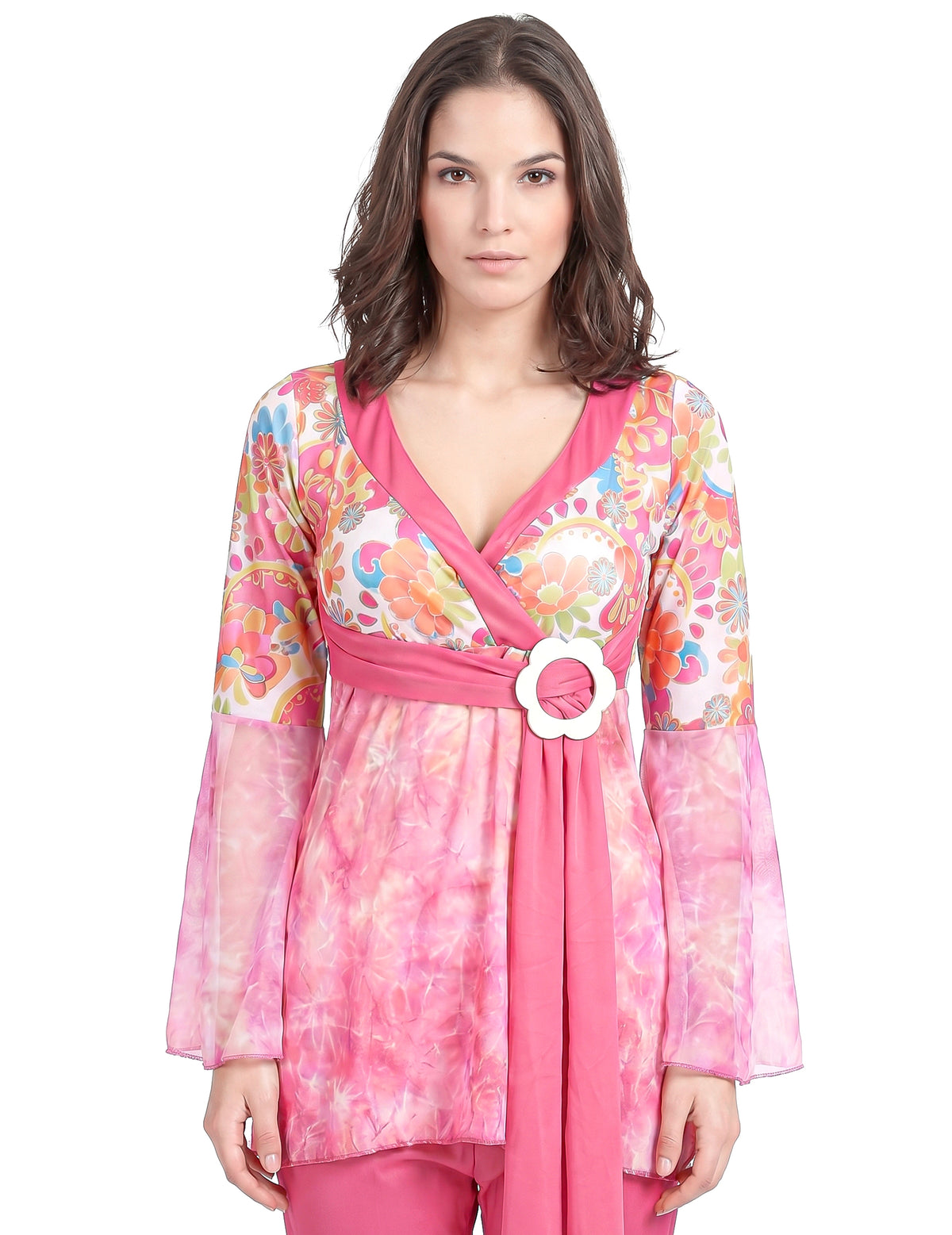 Disfraz de hippie para mujer manga transparente
