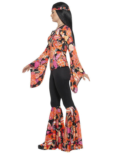 Déguisement hippie noir et multicolore femme