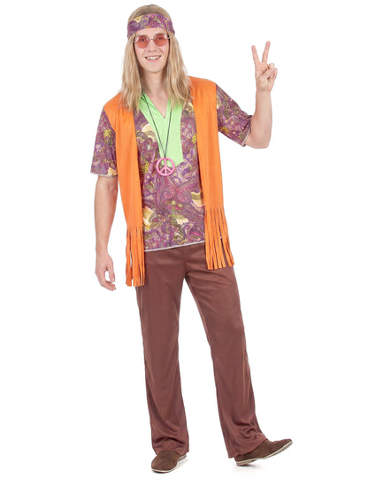 Disfraz de hippie collar hombre