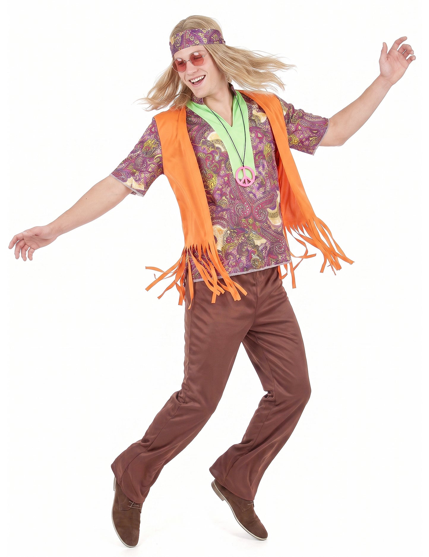 Disfraz de hippie collar hombre