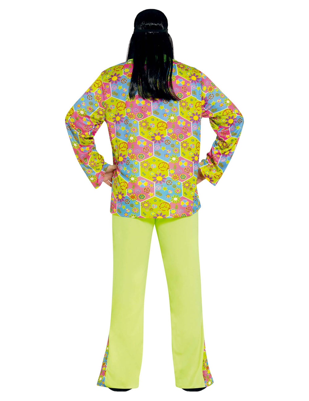 Vista trasera del disfraz hippie para hombre