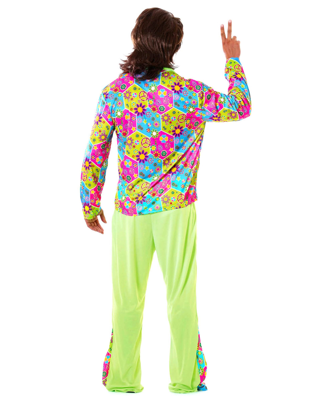 Vista trasera del disfraz hippie para hombre