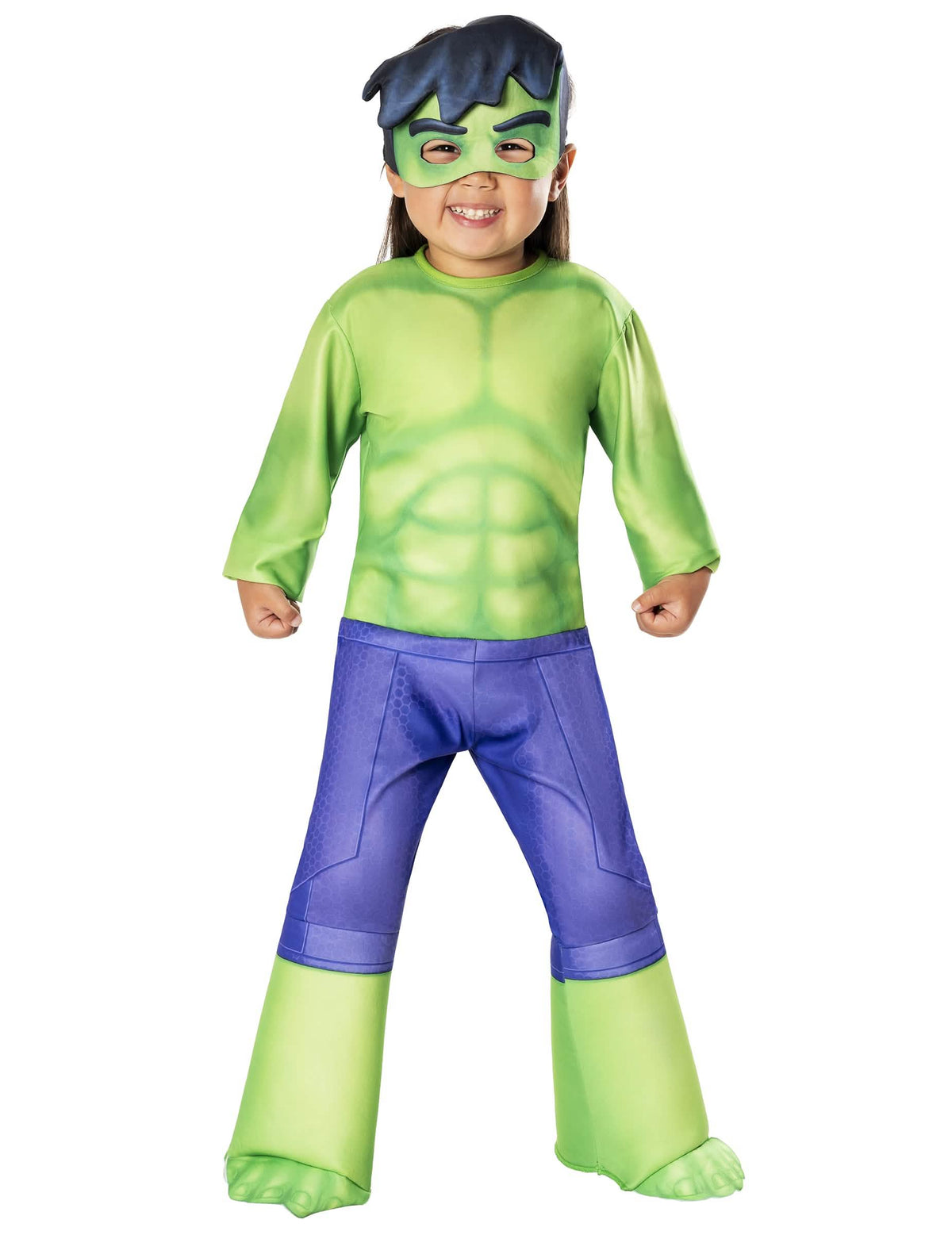 Vue de face du déguisement Hulk Spidey et ses amis extraordinaires pour enfant