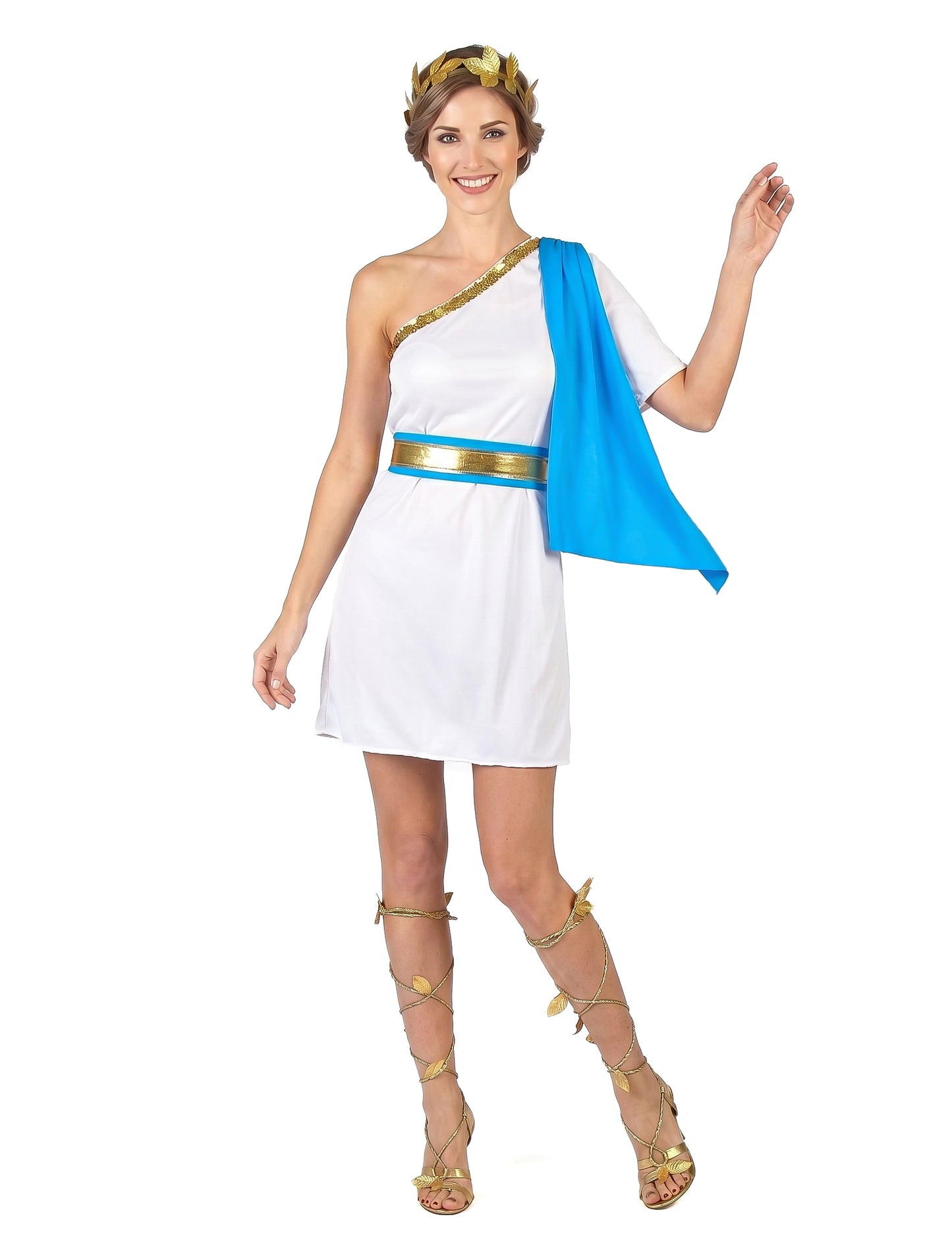 Disfraz emperatriz griega azul mujer