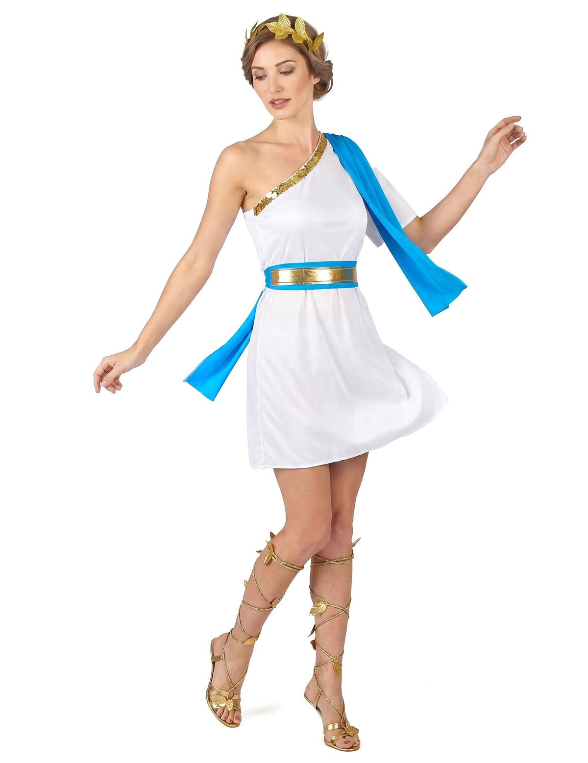 Disfraz emperatriz griega azul mujer
