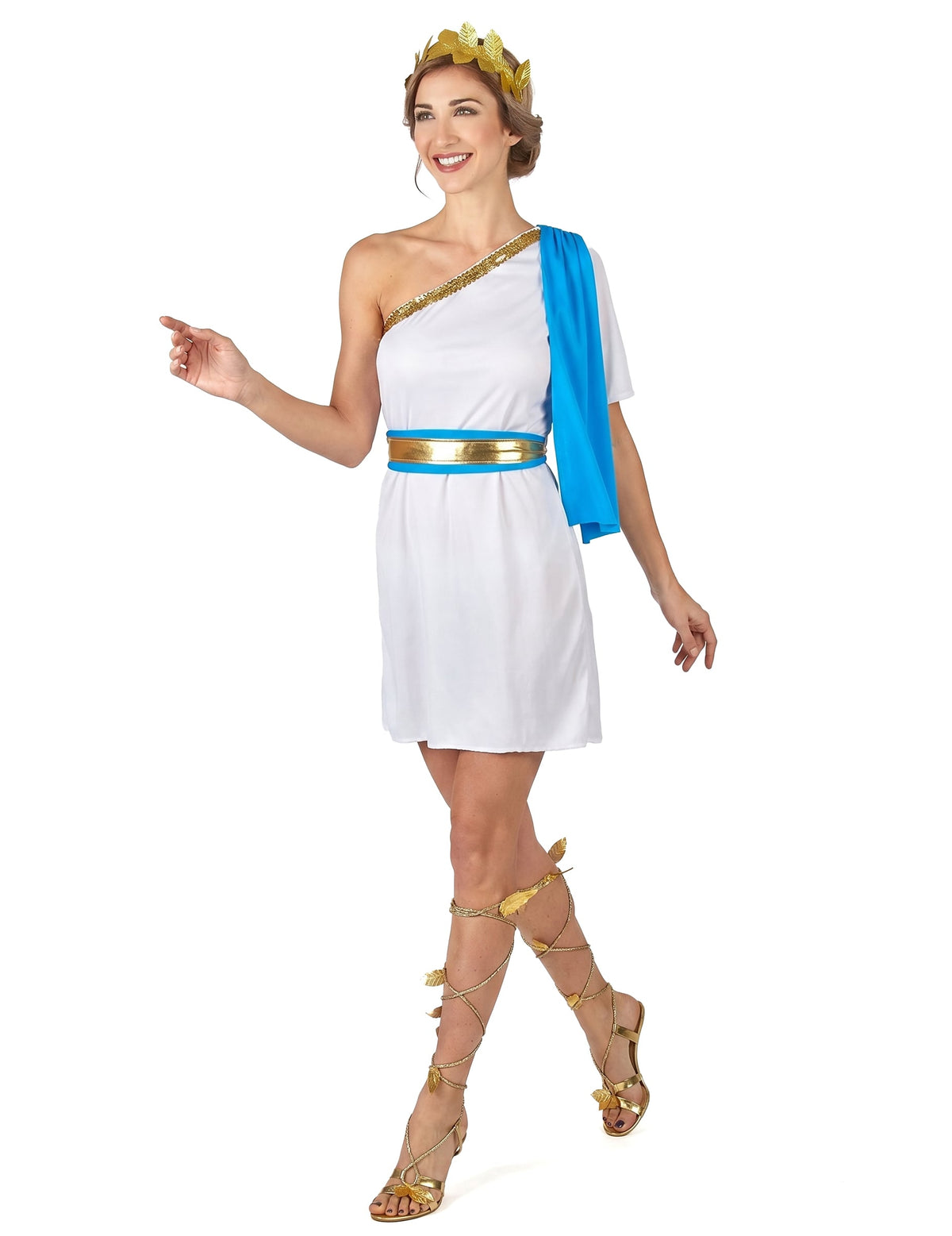 Disfraz emperatriz griega azul mujer