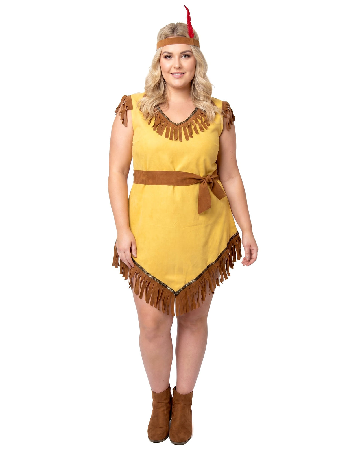 Disfraz asimétrico indio mujer talla grande