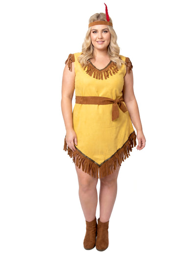 Disfraz asimétrico indio mujer talla grande