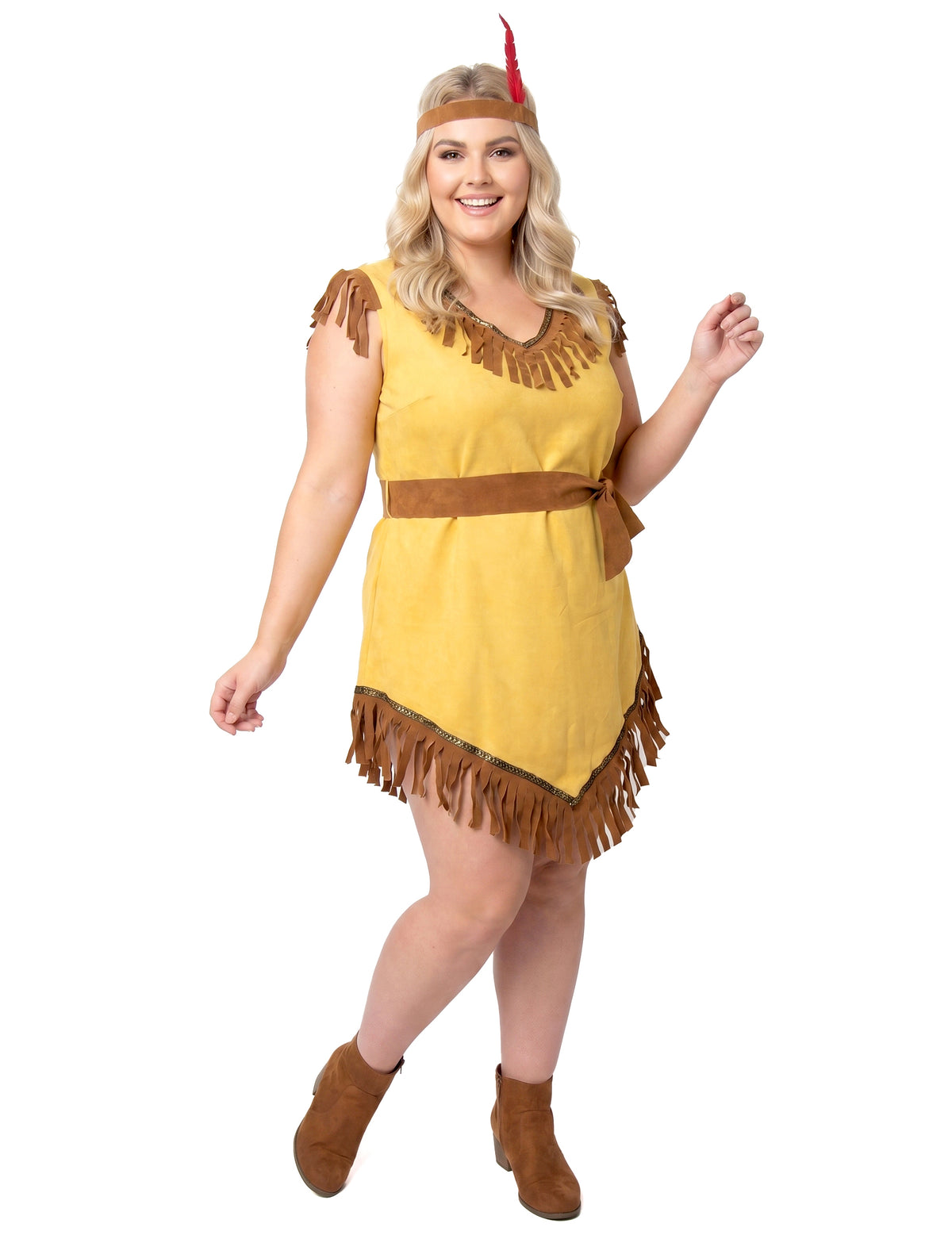 Disfraz asimétrico indio mujer talla grande