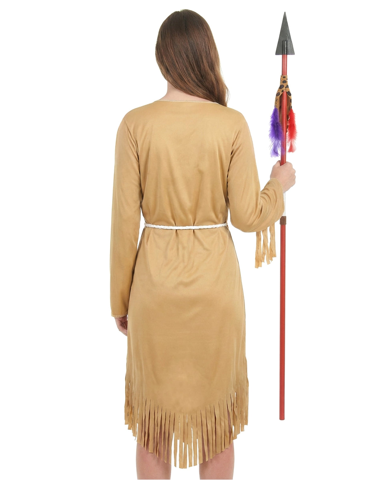 Vue de dos du déguisement d'indienne robe longue pour femme
