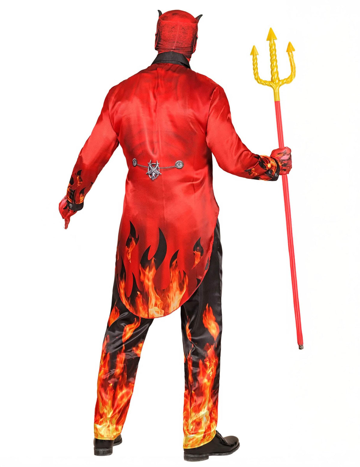 Disfraz de diablo de fuego de cuerpo entero para adulto