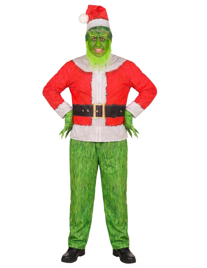 Disfraz completo de monstruo gruñón navideño para adulto
